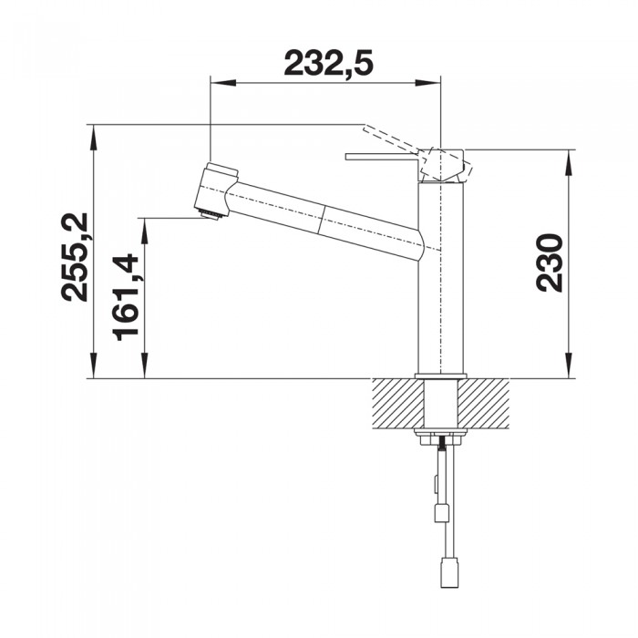 Μπαταρία Κουζίνας με Ντουζ BLANCO σειρά AMBIS-S Stainless Steel 523119