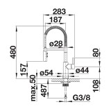 Μπαταρία Κουζίνας BLANCO σειρά CATRIS-S Chrome 521476