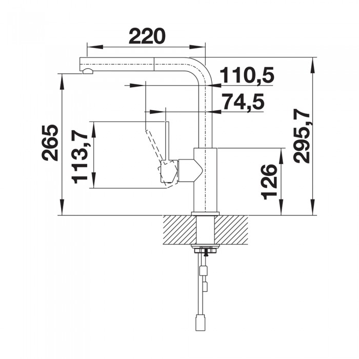 Μπαταρία Κουζίνας BLANCO σειρά LANORA-S Stainless Steel 523123