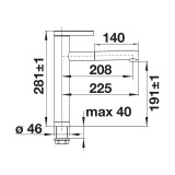 Μπαταρία Κουζίνας με Ντουζ BLANCO σειρά LINEE-S S/S finish 517593