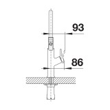 Μπαταρία Κουζίνας Πόμολο Δεξιά BLANCO σειρά SOLENTA-S SENSO PVD Steel 522407