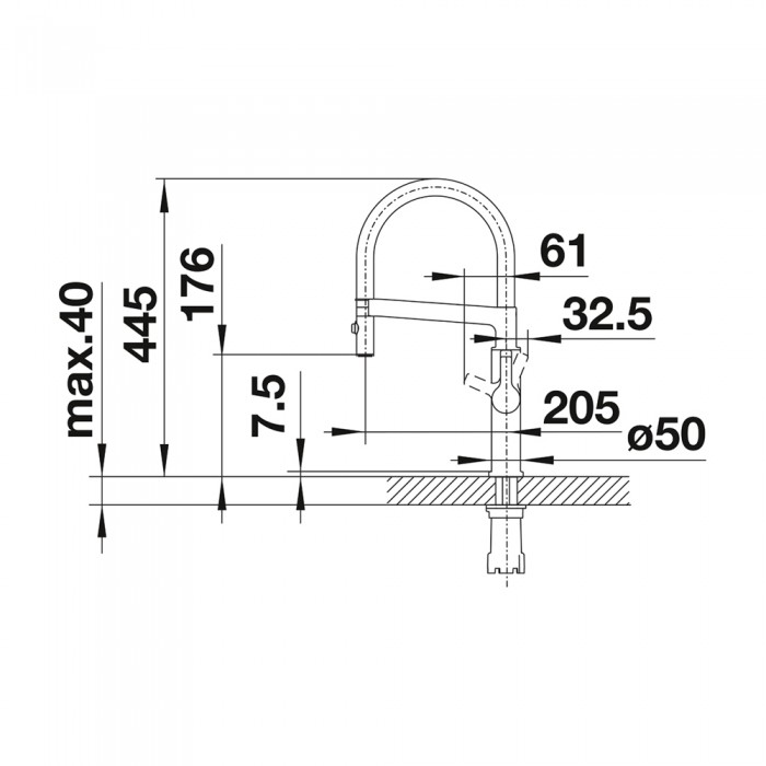 Μπαταρία Κουζίνας με Ντουζ BLANCO σειρά SOLENTA-S PVD Steel 522405