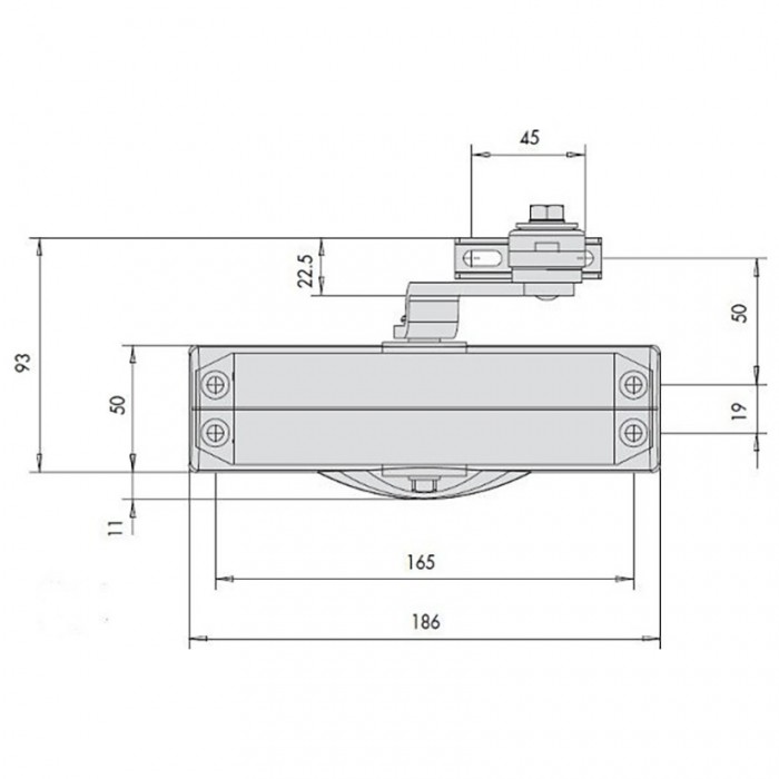 Μηχανισμός Eπαναφοράς Πόρτας (Σούστα) CISA C1416 03 με Στοπ Λευκός