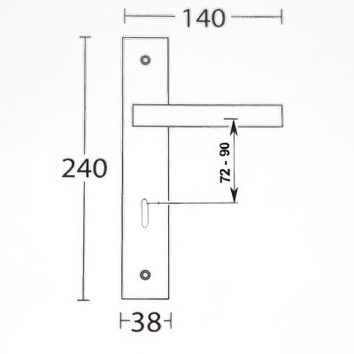 Πόμολα πόρτας Convex χειρολαβή με πλάκα σειρά 865 Ματ Αντικέ