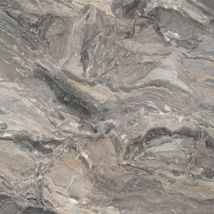 Πάγκος Κουζίνας Δίκουρβος (P2) Egger F093-ST7 Grey Cipollino Marble Διαστάσεων 4.10m Μήκος X 92cm Πλάτος X 4cm Πάχος