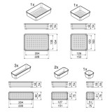 Σετ Διαχωριστικών Κουβάδων ORGANIZER 8 τεμαχίων για συρτάρια 45.7x30.3x5.4cm Διάφανα EMUCA Cube 8145420