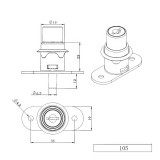 Κλειδαριά Επίπλου EVERGOOD Model 105 με Διάμετρο Κυλίνδρου 19mm και Μήκος Κυλίνδρου 23mm (D19 x L23) σε χρώμα Χρώμιο