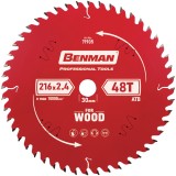 Πριονόδισκος για Δισκοπρίονο 216x2.4mm/30mm, 48T Benman Expert Wood 71905