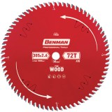 Πριονόδισκος για Δισκοπρίονο 305x2.6mm/30mm, 72T Benman Expert Wood 71908