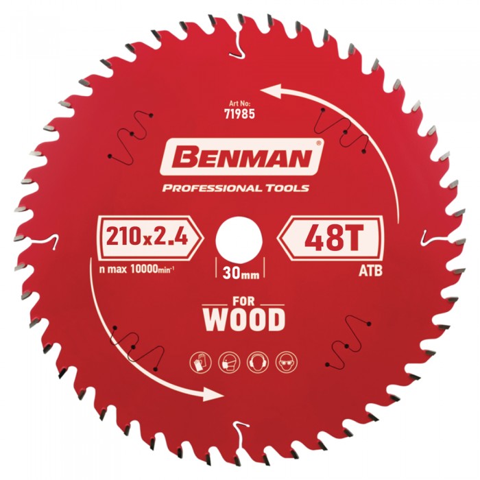 Πριονόδισκος για Δισκοπρίονο 210x2.4mm/30mm, 48T Benman Expert Wood 71985