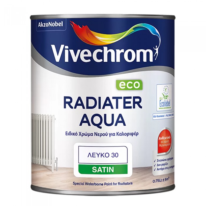 Xρώμα νερού για καλοριφέρ VIVECHROM RADIATER AQUA ECO Λευκό Satin