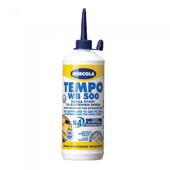 Κόλλα ξύλου PVAC λευκή D3 750gr Mercola Tempo Wb 500 01023