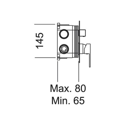 Μίκτης Εντοιχισμού 4 Εξόδων Μαύρο Ματ IMEX GSM04V/NG