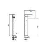 Μπαταρία νιπτήρα ψηλή Interflex Χρώμιο 084202 Darsena