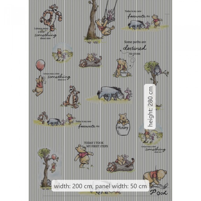 Φωτοταπετσαρία Τοίχου KOMAR "Winnie Pooh Stripes" σειρά "DISNEY MARVEL" 200x280cm DX4-001