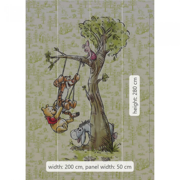 Φωτοταπετσαρία Τοίχου KOMAR "Winnie Pooh in the wood" σειρά "DISNEY MARVEL" 200x280cm DX4-017