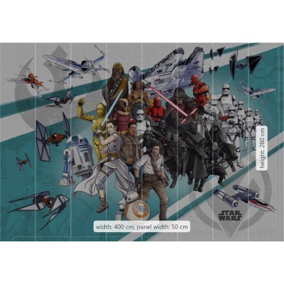 Φωτοταπετσαρία Τοίχου KOMAR "Star Wars Cartoon Collage Wide" σειρά "DISNEY MARVEL" 400x280cm DX8-073