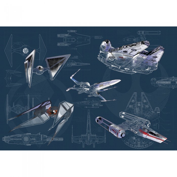 Φωτοταπετσαρία Τοίχου KOMAR "Star Wars Blueprint Dark" σειρά "DISNEY MARVEL" 400x280cm DX8-077