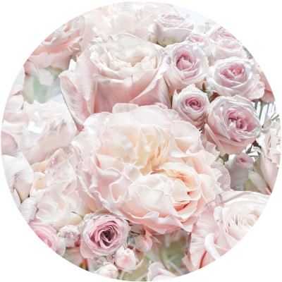 Αυτοκόλλητη Φωτοταπετσαρία Τοίχου KOMAR "Pink and Cream Roses" σειρά "DOTS" Ø125cm D1-072