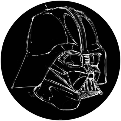 Αυτοκόλλητη Φωτοταπετσαρία Τοίχου KOMAR "Star Wars Ink Vader" σειρά "DOTS" Ø125cm DD1-021