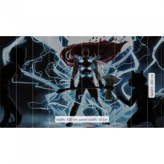 Φωτοταπετσαρία Τοίχου KOMAR "Thor God of Thunder" σειρά "INTO ADVENTURE" 500x280cm IADX10-075