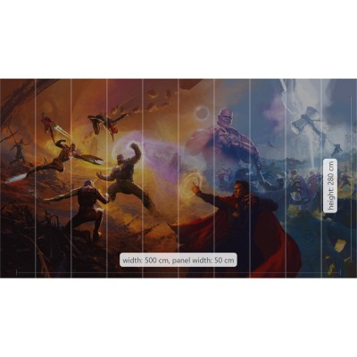 Φωτοταπετσαρία Τοίχου KOMAR "Avengers Epic Battles Two Worlds" σειρά "INTO ADVENTURE" 500x280cm IADX10-076