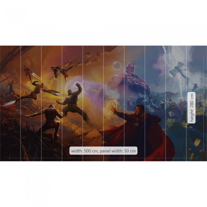 Φωτοταπετσαρία Τοίχου KOMAR "Avengers Epic Battles Two Worlds" σειρά "INTO ADVENTURE" 500x280cm IADX10-076