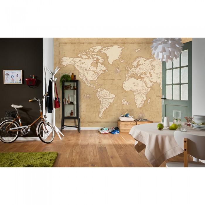 Φωτοταπετσαρία Τοίχου KOMAR "Vintage World Map" σειρά "INTO ADVENTURE" 500x280cm IAX10-0027