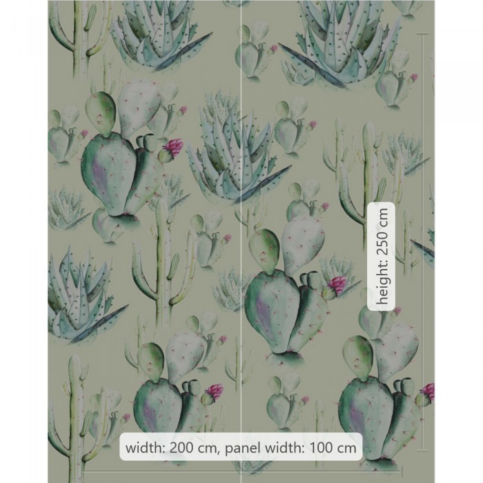 Φωτοταπετσαρία Τοίχου KOMAR "Cactus Green" σειρά "PURE BOUTIQUE" 200x250cm P045C-VD2