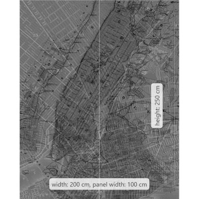 Φωτοταπετσαρία Τοίχου KOMAR "NYC Map" σειρά "PURE BOUTIQUE" 200x250cm P033-VD2