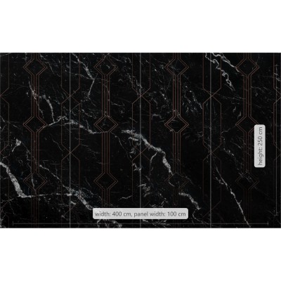 Φωτοταπετσαρία Τοίχου KOMAR  "Marble Black" σειρά "PURE" 400x250cm P040-VD4