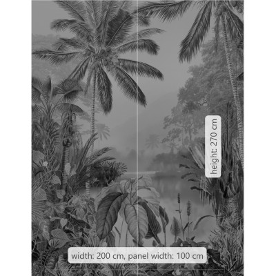 Φωτοταπετσαρία Τοίχου KOMAR "Lac Tropical Black & White" σειρά "RAW" 200x270cm R2-008