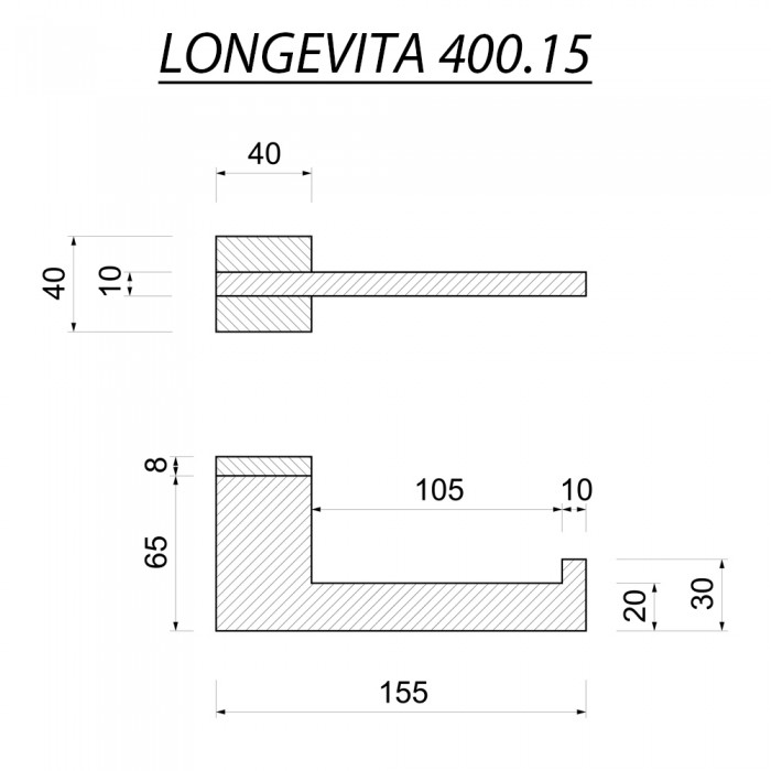 Χαρτοθήκη μπάνιου 15.5x4x4 LONGEVITA 400.15B Black Mat