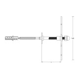 Ανεμοστύλωμα ανοξείδωτο μαύρο με μήκος 140mm 171-B014 Metalor