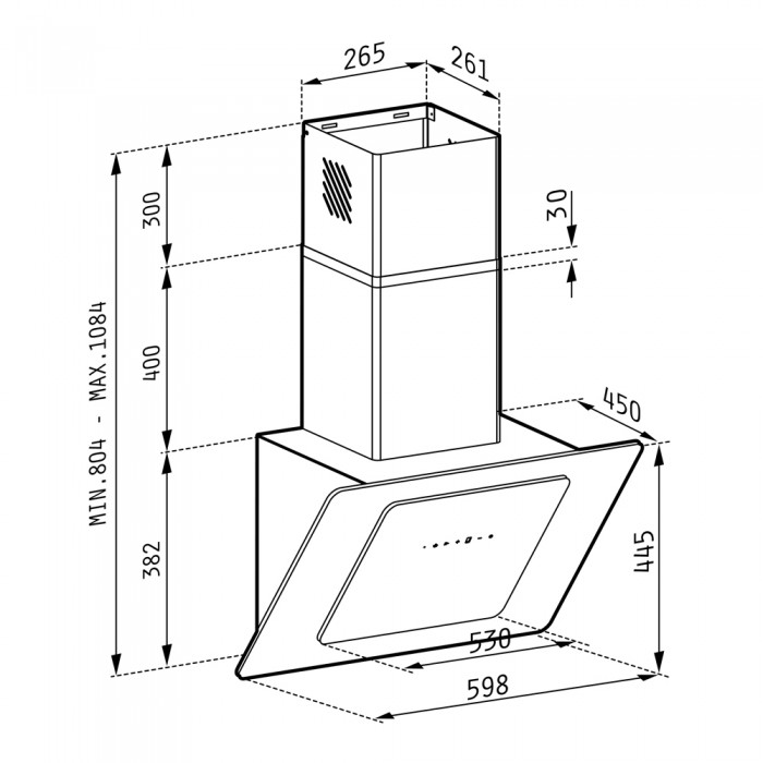 Απορροφητήρας Pyramis Fiero Λευκός Premium 60cm - 065023301