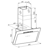 Απορροφητήρας Pyramis Vetrio Λευκό γυαλί 90cm - 065039501