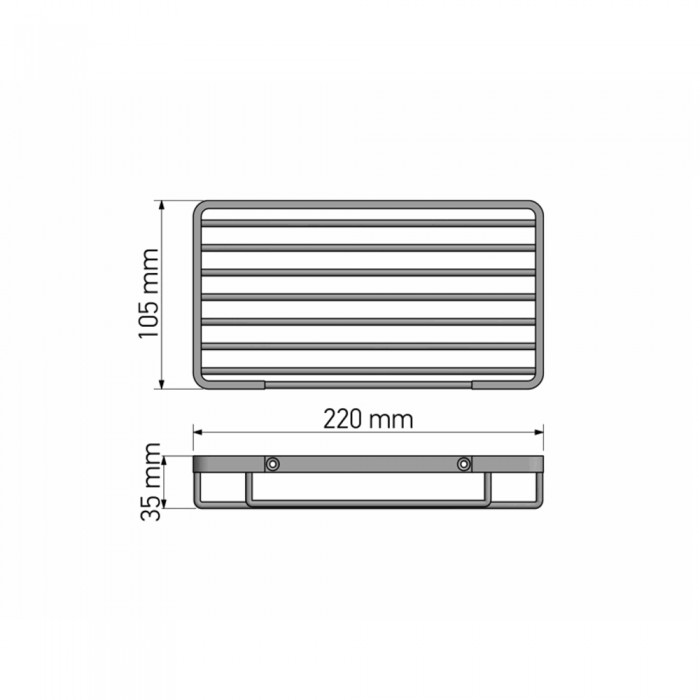 Παραλληλόγραμμη Σπογγοθήκη Chrome SANCO 00303-A03