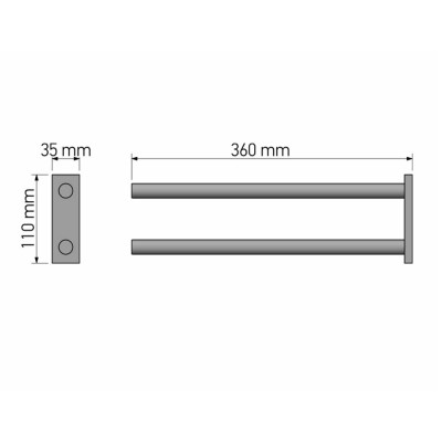 Πετσετοθήκη Διπλή Chrome SANCO 00832-A03