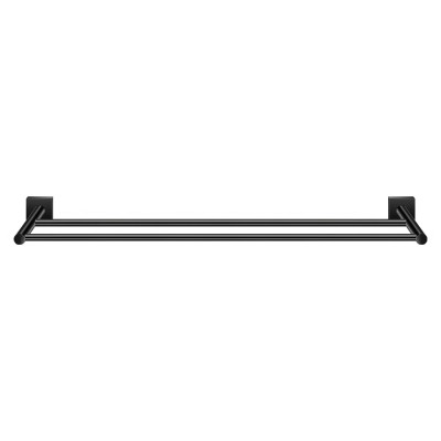 Πετσετοθήκη Διπλή 60cm Black Mat SANCO Tempo 14005-M116