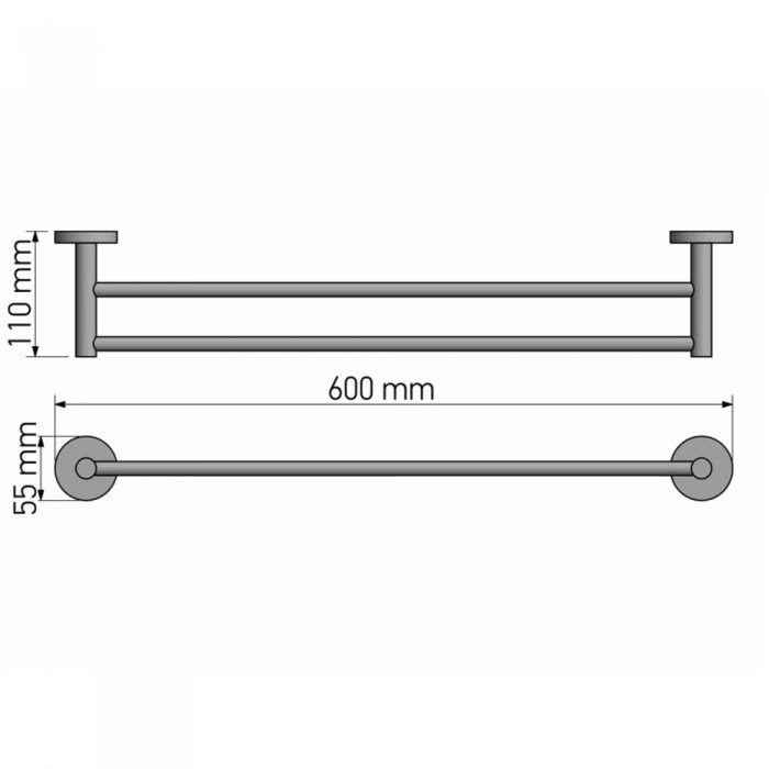 Πετσετοθήκη Διπλή 60cm Chrome SANCO Ergon 25905-A03