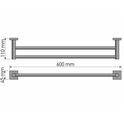 Διπλή Πετσετοθήκη 60cm Chrome SANCO Iconic 26705-A03