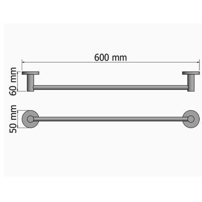 Πετσετοθήκη 60cm Inox Mat SANCO Inox Project 28704-M90