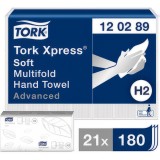 Χειροπετσέτα Λευκή 2φυλλη Z-Fold 24x21,3cm 21x180τεμ Tork Xpress Soft 130289