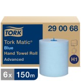 Χειροπετσέτα Σε Ρολό 2φυλλη Μπλε 150m 6 Ρολά Tork Matic® 290068