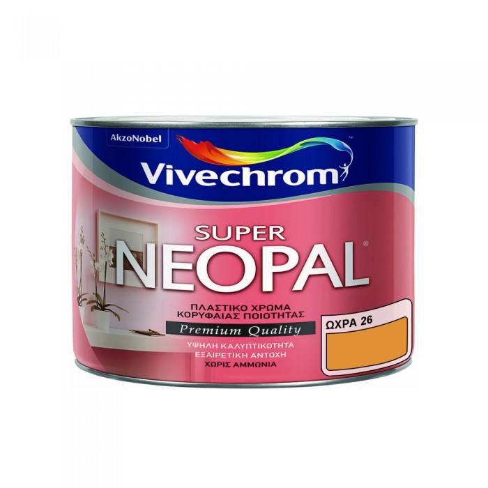 Πλαστικό Χρώμα για Εσωτερική Χρήση 375ml Vivechrom Super Neopal Νο26 Ώχρα