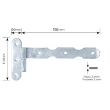 Μάσκουλο Φράχτη Γωνιακό 110mm x 195mm ZOGOMETAL Σειρά 1109 Γαλβανιζέ