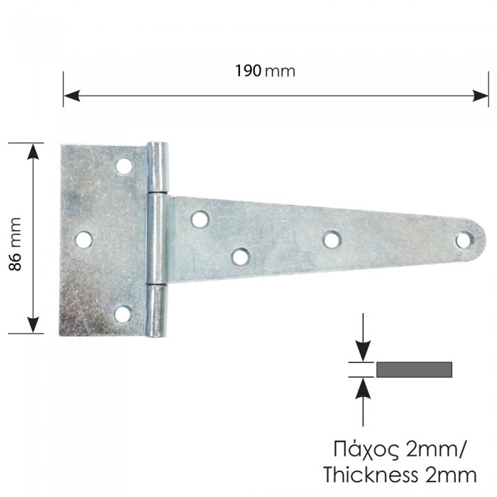 Μάσκουλο Φράχτη 86mm x 190mm ZOGOMETAL Σειρά 1113 Γαλβανιζέ