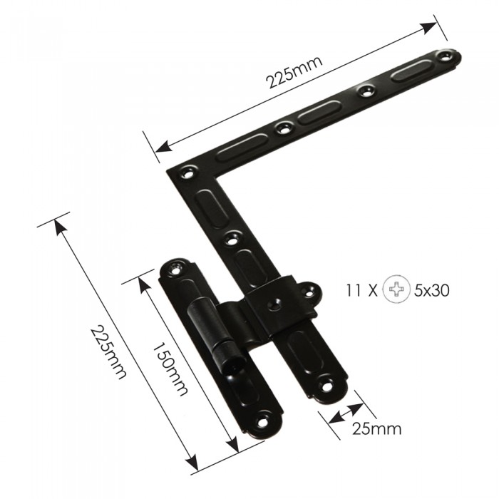 Μάσκουλο Γωνιακό Συνδέσεως με Λαμπά 0mm ZOGOMETAL 9250 Γαλβανιζέ Μαύρο