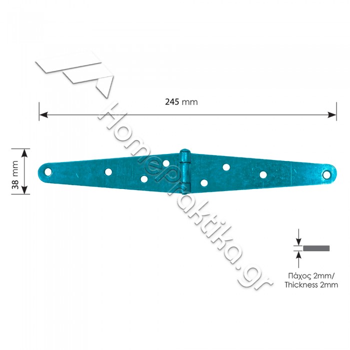 Μάσκουλο Φράχτη 38mm x 245mm ZOGOMETAL Σειρά 1112 σε χρώματα RAL