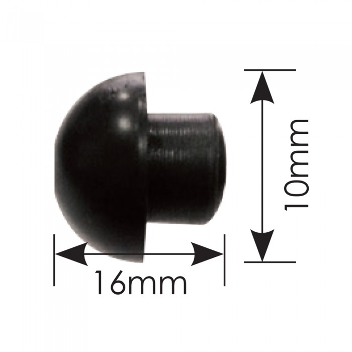 Πλαστική Τάπα 10mm x 16mm ZOGOMETAL T14 Μαύρη